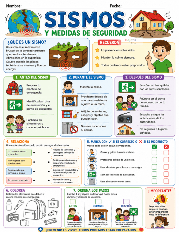 Sismos y Medidas de Seguridad para Niños