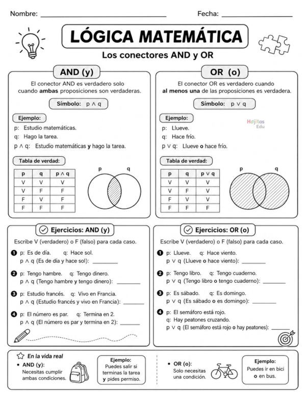 Lógica Matemática: Conectores AND y OR