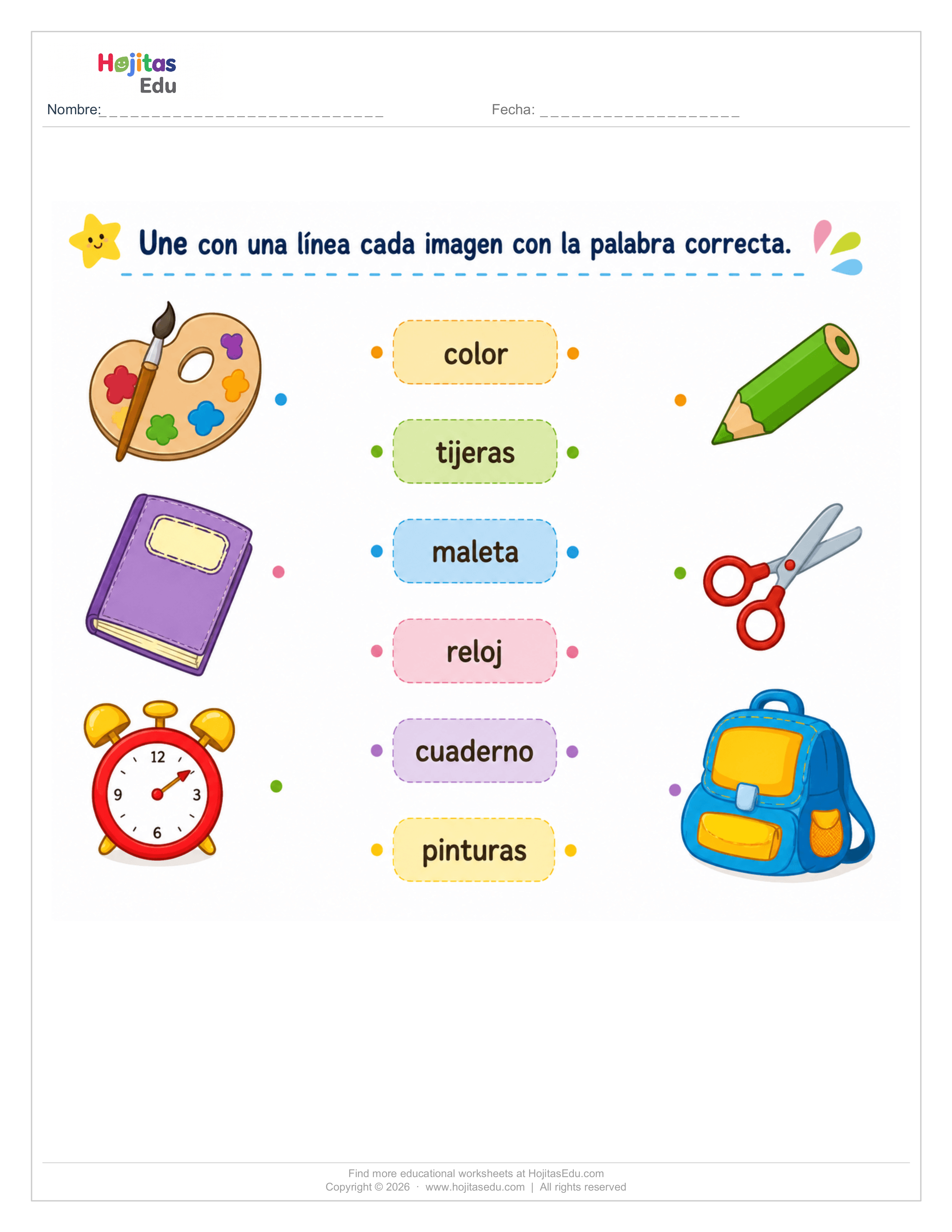 Une la Imagen con su Palabra — Ficha de Asociación