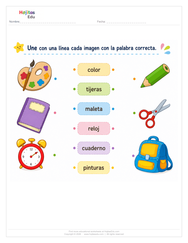 Une la Imagen con su Palabra — Ficha de Asociación
