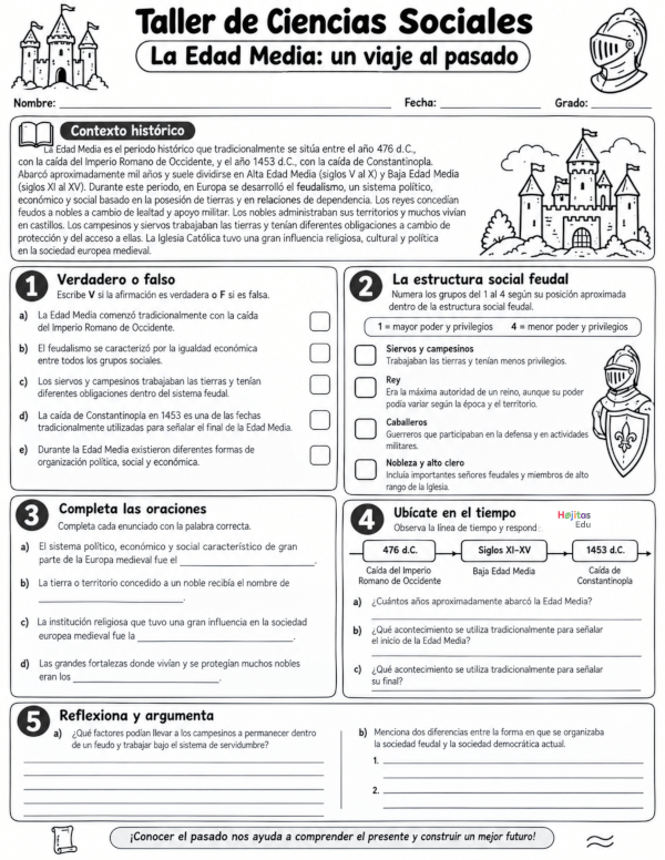 La Edad Media para | Taller de Ciencias Sociales con Actividades