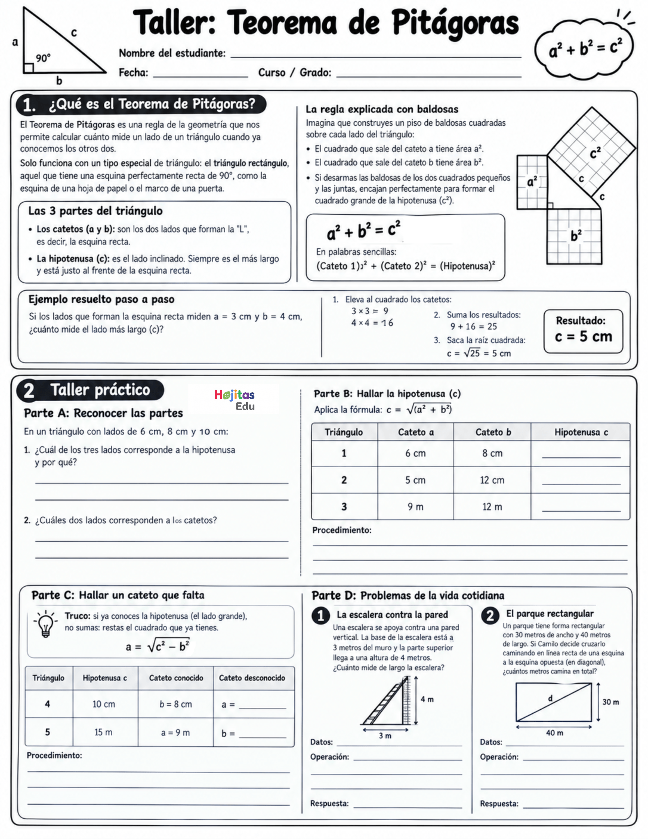 Teorema de Pitágoras | Taller de Matemáticas