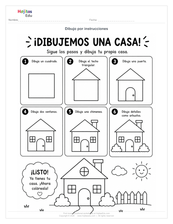 Aprende a Dibujar una Casa Paso a Paso con Figuras Geométricas