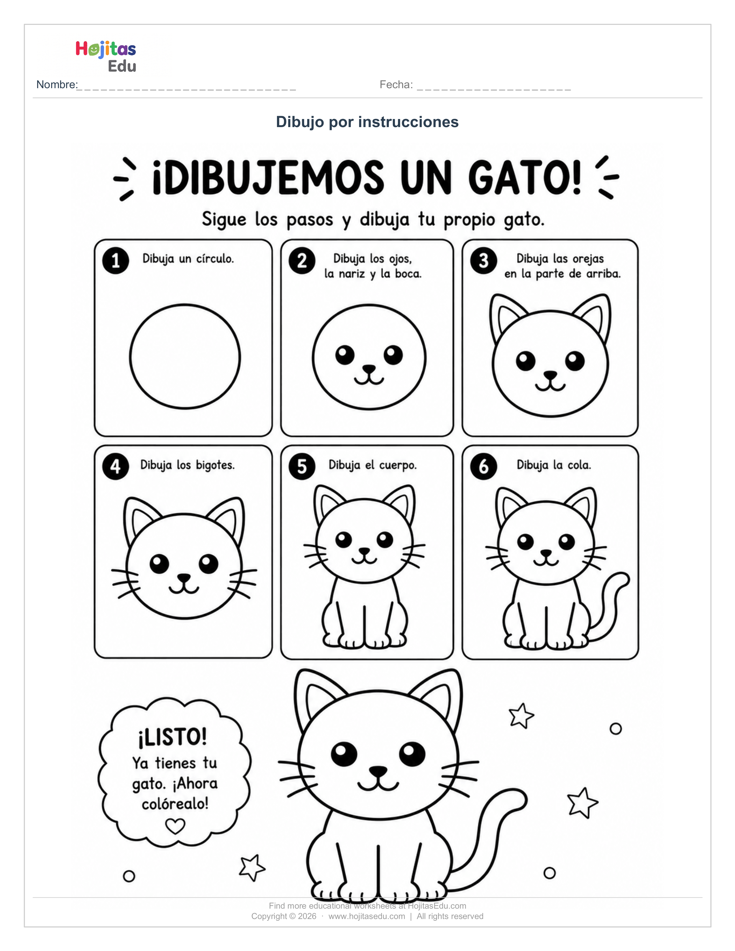 Aprende a Dibujar un Gato Paso a Paso con Figuras Geométricas