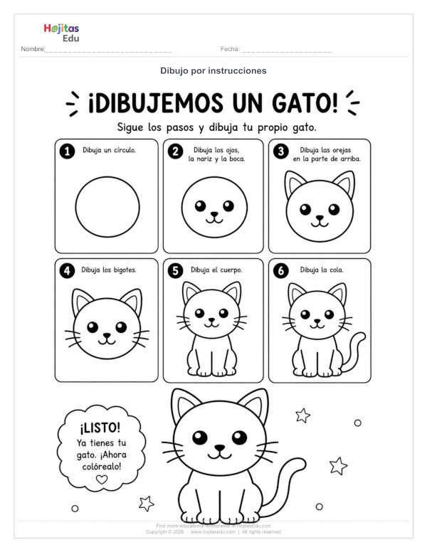 Aprende a Dibujar un Gato Paso a Paso con Figuras Geométricas