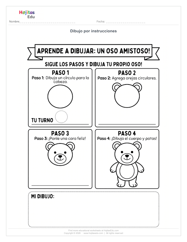 Aprende a Dibujar un Oso Paso a Paso con Figuras Geométricas