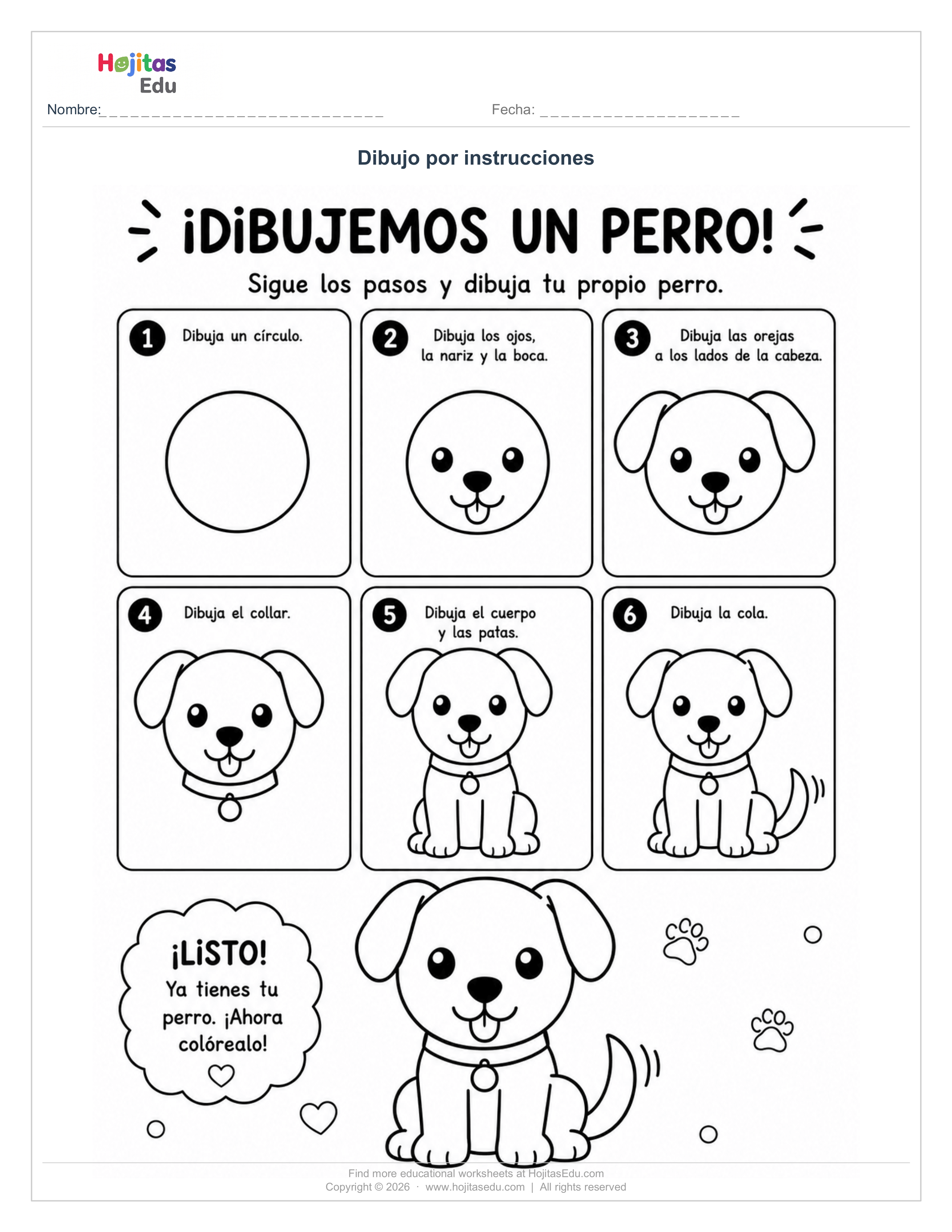 Aprende a Dibujar un Perro Paso a Paso con Figuras Geométricas