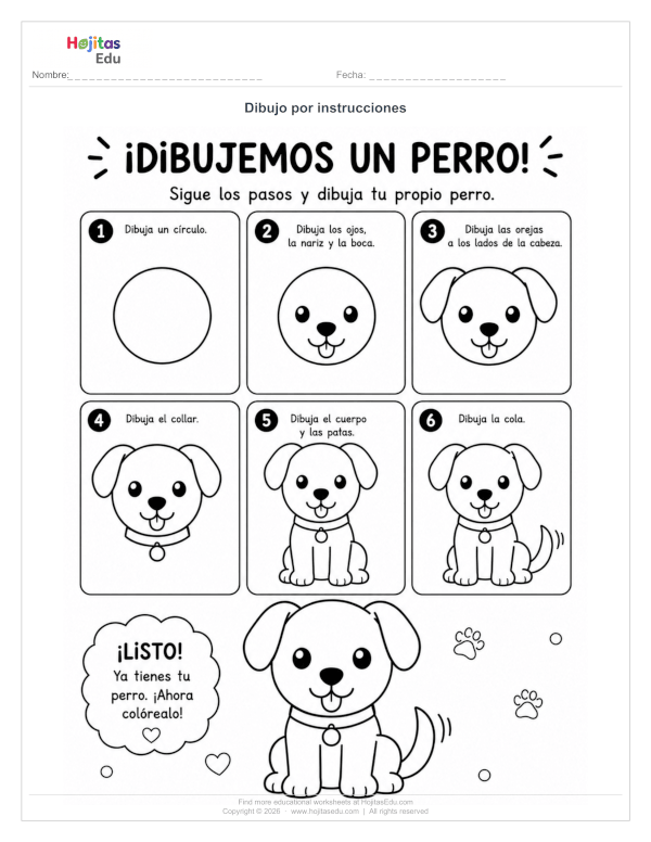 Aprende a Dibujar un Perro Paso a Paso con Figuras Geométricas