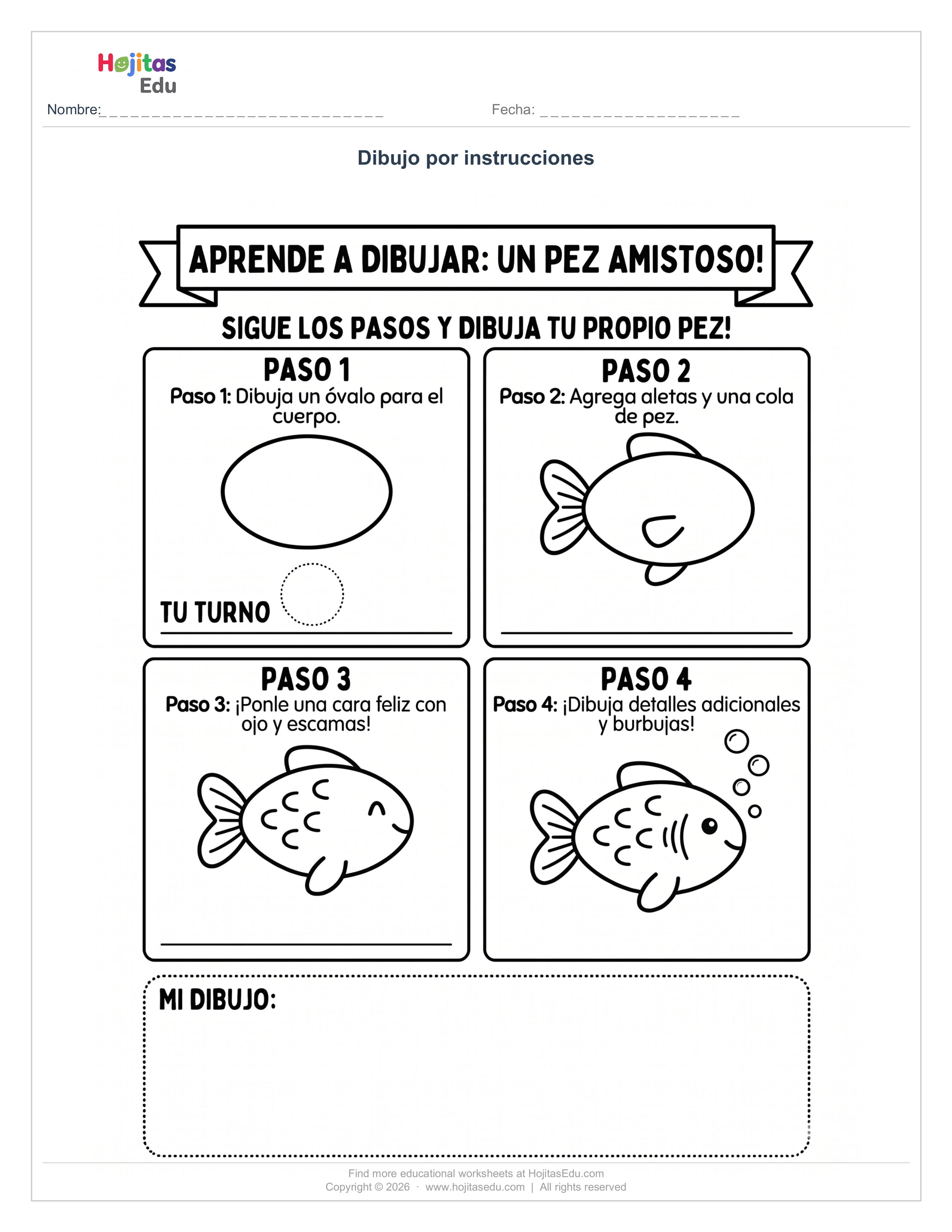 Aprende a Dibujar un Pez Paso a Paso con Figuras Geométricas
