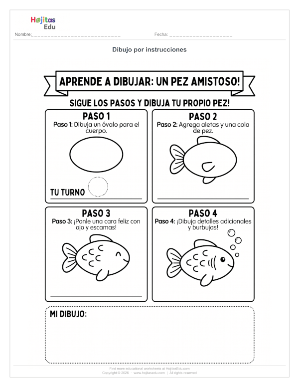 Aprende a Dibujar un Pez Paso a Paso con Figuras Geométricas