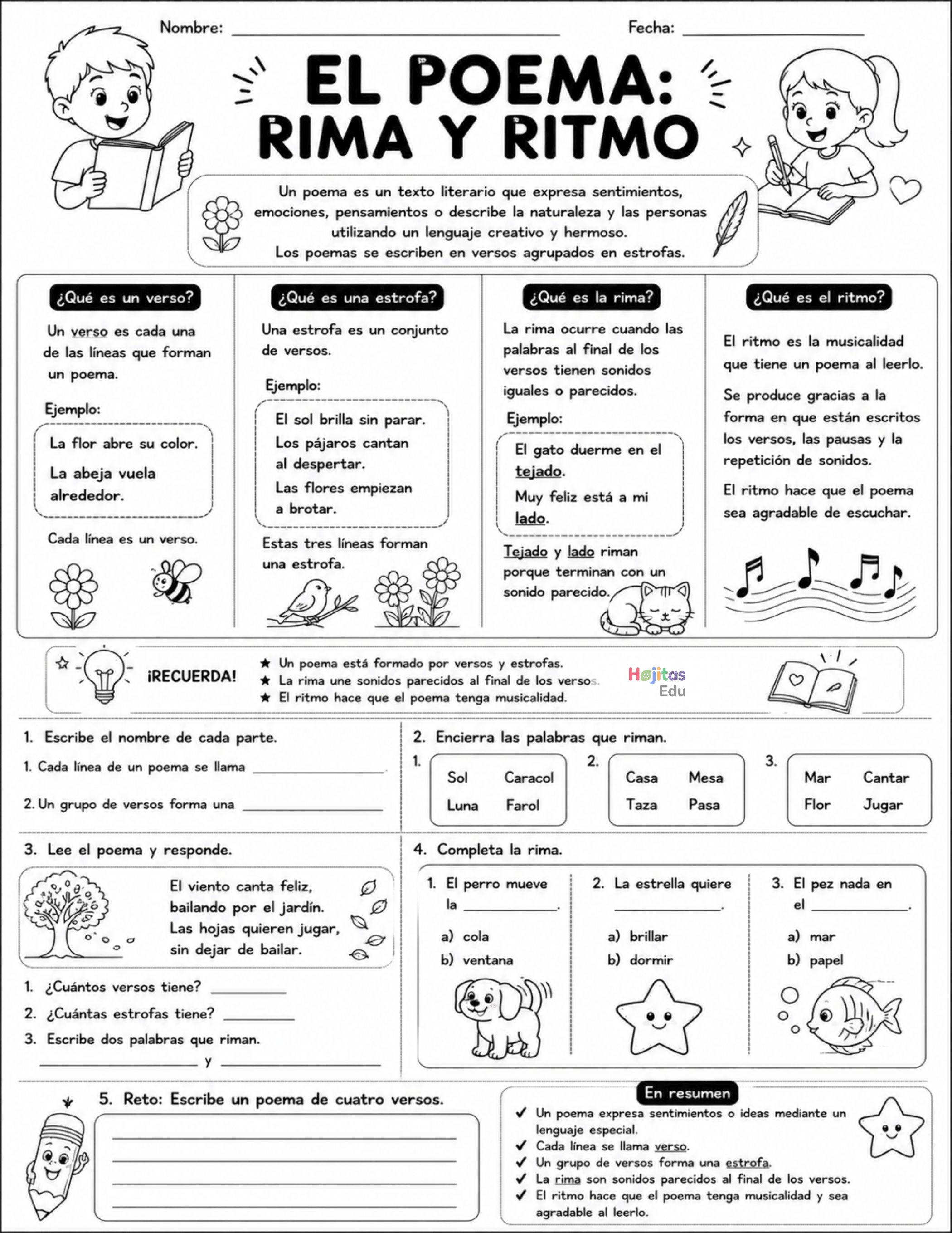 El poema, la rima y el ritmo